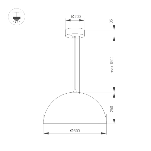 Светильник SP-RESTO-HANG-R500-30W Warm3000 (WH, 100 deg, 230V) (Arlight, IP20 Металл, 3 года)