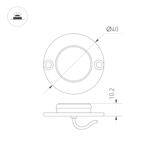 Светильник ART-DECK-LAMP-R40-1W Warm3000 (SL, 120 deg, 24V) (Arlight, IP67 Металл, 3 года)