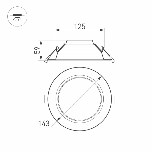 Светильник IM-CYCLONE-R145-14W Day4000 (WH, 90 deg) (Arlight, IP40 Металл, 3 года)