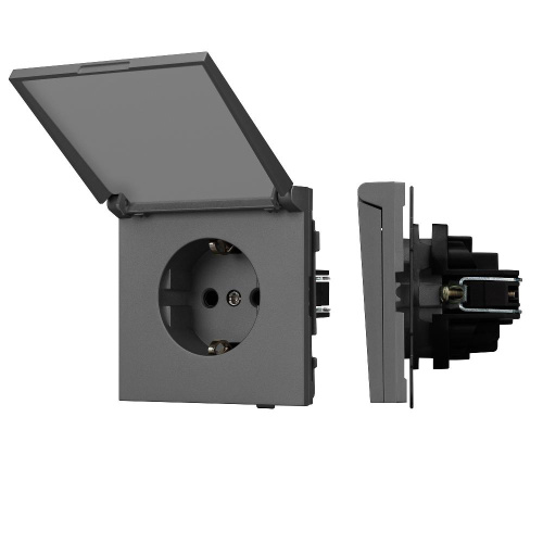 Механизм розетки влагозащищённый SCT-TENDO-MCP-SFPL-GR (230V, 16A) (Arlight, Матовый графитовый)