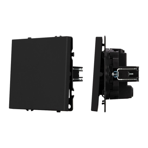 ARL NOBE Выключатель перекрёстный 1 кл софт-тач черный оникс SWT-MKX1-SFPL-BK (250V, 10A) (Arlight, -)