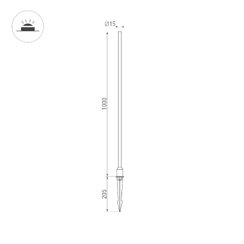 Светильник ALT-CHAMPAGNE-L1000-3W Warm3000 (DG, 180 deg, 230V) (Arlight, IP65 Металл, 3 года)