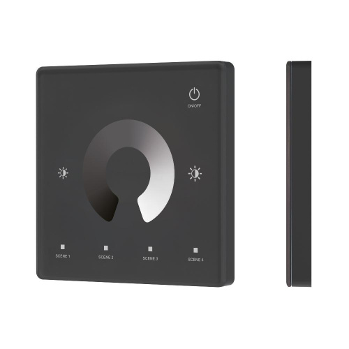 INTELLIGENT ARLIGHT Сенсорная панель SMART-RF-801-11-1G-4SC-DIM черный (3V, 2.4G) накладная (IARL, IP20 Пластик, 5 лет)