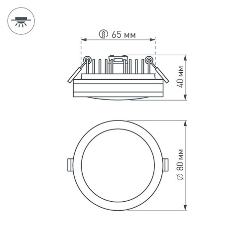 Светодиодная панель LTD-85SOL-5W Day White (Arlight, IP44 Пластик, 3 года)