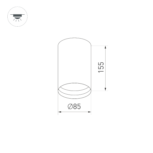 Светильник накладной SP-POLO-R85-1-15W Day White 40deg (Black, Gold Ring) (Arlight, IP20 Металл, 3 года)