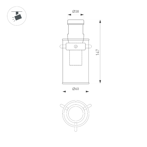 Светильник ART-APRIORI-LANTERN-C-R60-5W Warm3000 (TN, 350 deg, 48V) (Arlight, IP20 Металл, 3 года)