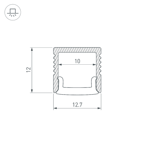 Профиль FANTOM-BENT-W12-SIDE-2000 ANOD (Arlight, Алюминий)