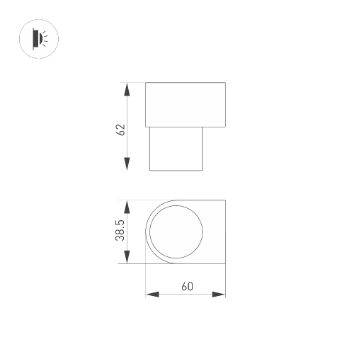 Светильник SP-SPICY-WALL-MINI-S60x39-3W Day4000 (BK, 40 deg, 230V) (Arlight, IP20 Металл, 3 года)