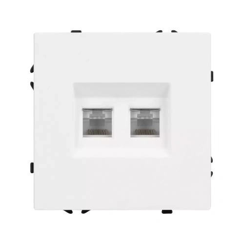 Механизм сдвоенной компьютерной розетки SCT-NOBE-MPC2-SFPL-WH (RJ-45, CAT6) (Arlight, Белый кварц)