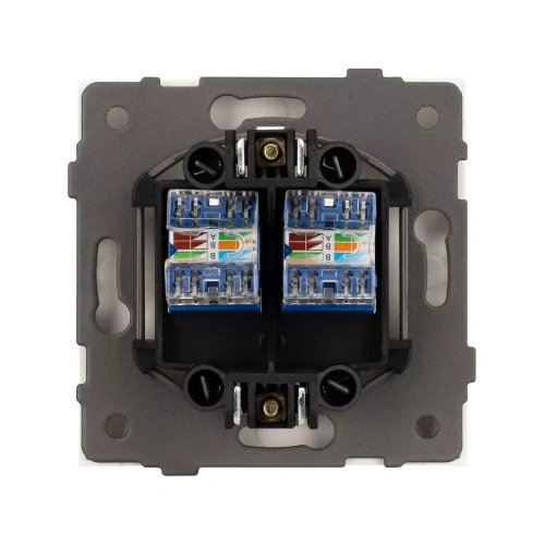 Механизм компьютерной розетки двойной SCT-TENDO-MPC2-PL-WH (RJ-45, CAT6) (Arlight, Белый)