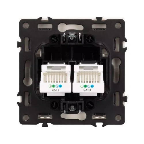Механизм сдвоенной телефонной розетки SCT-NOBE-MTL2-SFPL-CA (RJ-11, 4C) (Arlight, Кашемир)