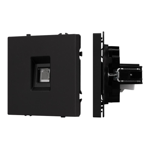 ARL NOBE Розетка телефонная софт-тач черный оникс SCT-MTL1-SFPL-BK (RJ-11, 4C) (Arlight, -)