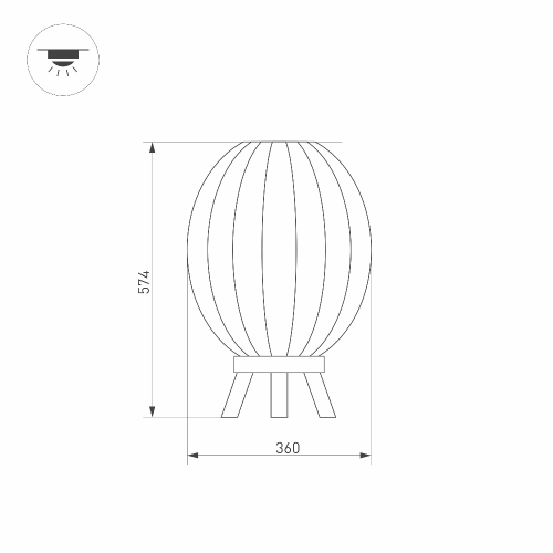 Светильник LGD-PEARL-BOLL-H574-12W Warm3000 (GR, 164 deg, 230V) (Arlight, IP65 Металл, 3 года)