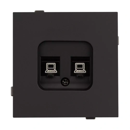 Механизм компьютерной розетки двойной SCT-TENDO-MPC2-SFPL-BK (RJ-45, CAT6) (Arlight, Матовый черный)