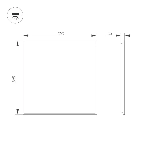 Светильник DL-TITAN-S600x600-40W Day4000-MIX (Белый, 120 deg, 230V, DALI) (Arlight, IP40 Металл, 7 лет)