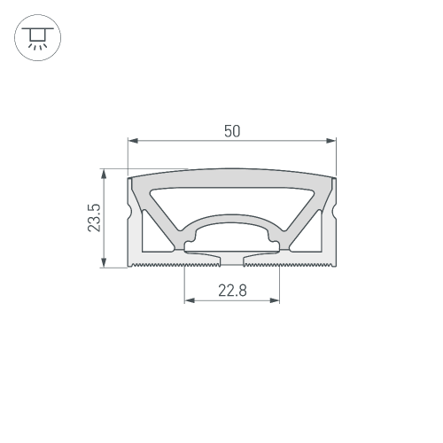 Силиконовый профиль WPH-FLEX-5025-TOP-S23-10m WHITE (Arlight, Силикон)