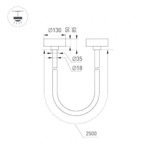 Светильник SP-TROPIC-SURFACE-R18-L2500-36W Warm3000 (BK, 360 deg, 230V) (Arlight, IP20 Пластик, 3 года)