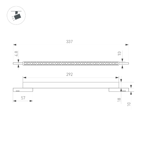 Светильник MAG-MICROCOSM-LASER-L300-15W Warm3000 (BK, 30 deg, 24V) (Arlight, IP20 Металл, 3 года)