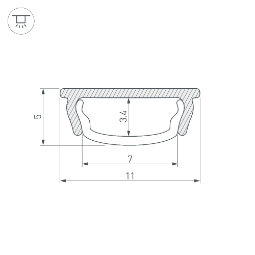 Профиль ARH-BENT-W11-2000 ANOD BLACK (Arlight, Алюминий)