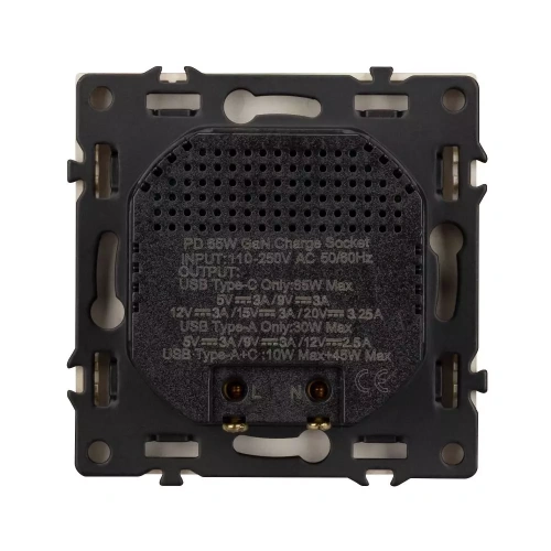 Механизм розетки с быстрой USB зарядкой SCT-NOBE-MUAC-SFPL-FC-GD (65W, QC3) (Arlight, Золотой песок)