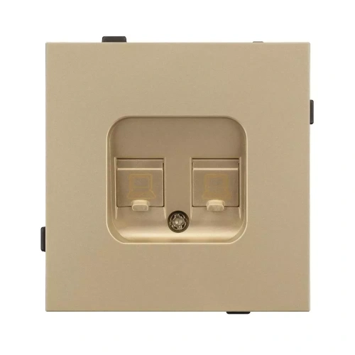 Механизм компьютерной розетки двойной SCT-TENDO-MPC2-SFPL-GD (RJ-45, CAT6) (Arlight, Матовый песочный)