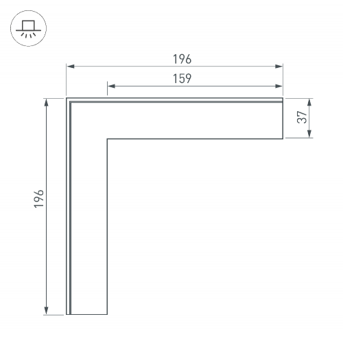 Угол SL-LINIA32-FANTOM внешний (Arlight, Металл)