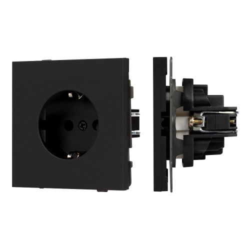 Механизм электрической розетки SCT-TENDO-MEU1-SFPL-BK (230V, 16A) (Arlight, Матовый черный)