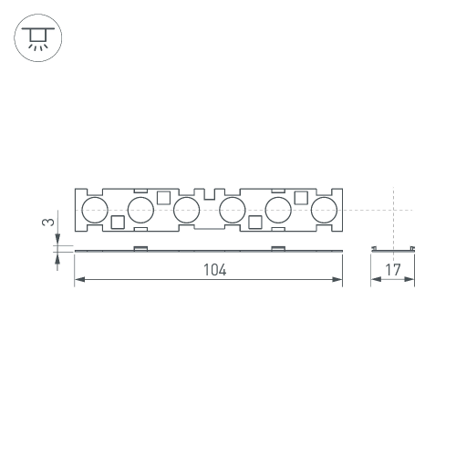 Экран линзованный SL-LINE-W20-30deg-540 (Arlight, Пластик)