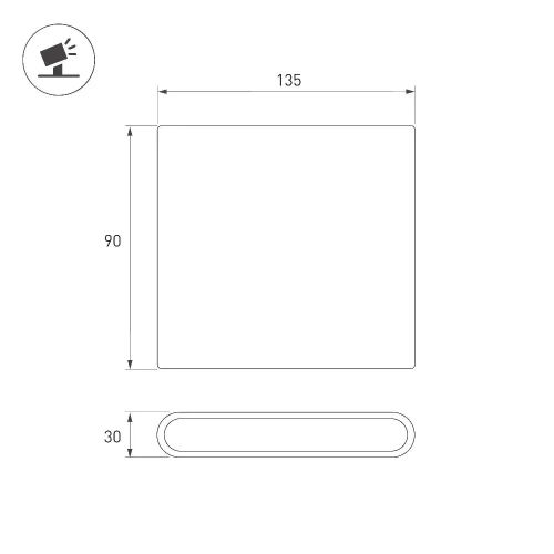 Светильник настенный SP-FLAT-S135x90-2x3W Day4000-MIX (Белый, 75 deg, 230V) (Arlight, IP65 Металл, 3 года)