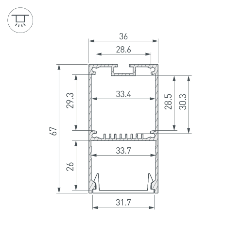Профиль LINE-S-3667-3000 ANOD (Arlight, Алюминий)