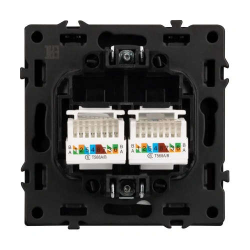 ARL NOBE Розетка компьютерная двойная софт-тач серый базальт SCT-MPC2-SFPL-GR (2хRJ-45, CAT6) (Arlight, -)
