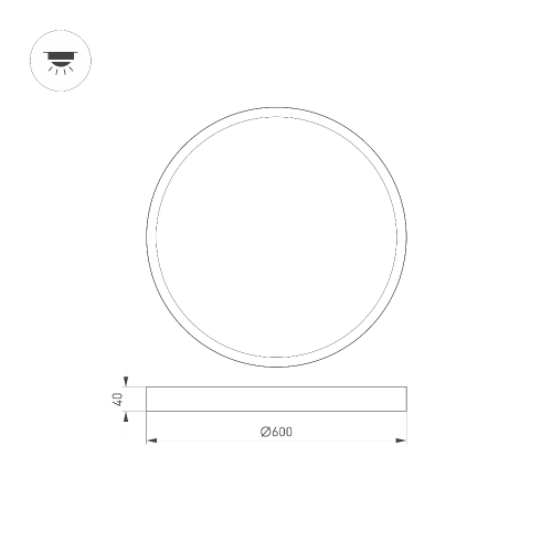 Светильник SP-BASIC-R600-48W Warm3000 (WH, 120 deg, 230V) (Arlight, IP40 Металл, 3 года)