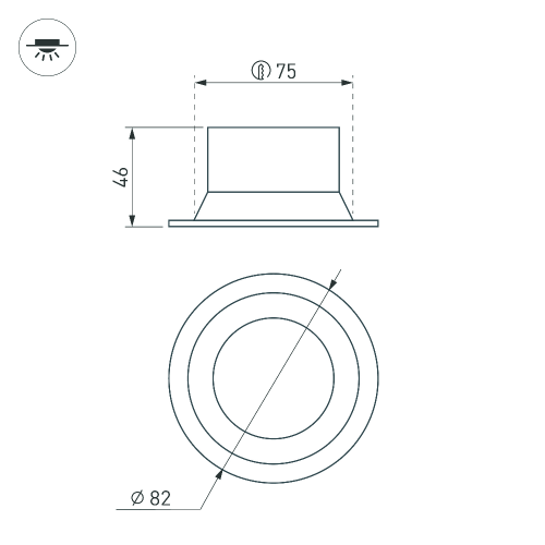 Светильник MS-BREEZE-BUILT-R82-9W Day4000 (WH, 85 deg, 230V) (Arlight, IP20 Металл, 3 года)