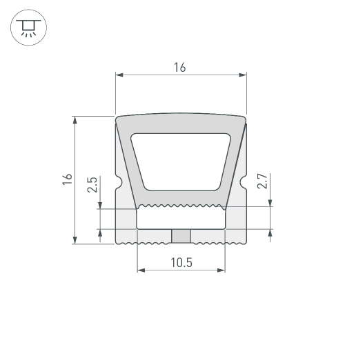 Силиконовый профиль WPH-FLEX-1616-TOP-S11-20m WHITE (Arlight, Силикон)