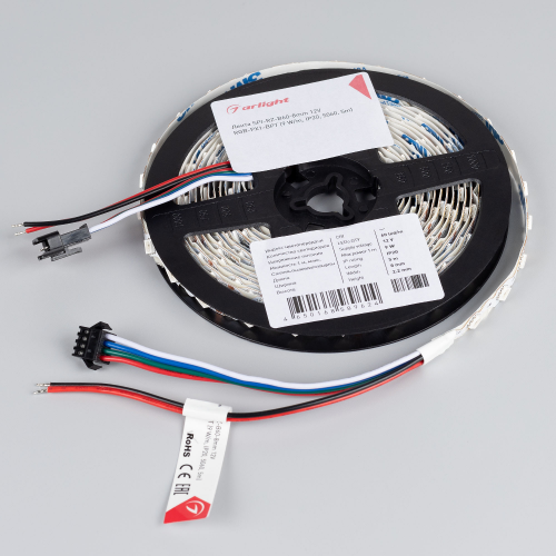 Лента SPI-RZ-B60-8mm 12V RGB-PX1-BPT (9 W/m, IP20, 5060, 5m) (Arlight, -)