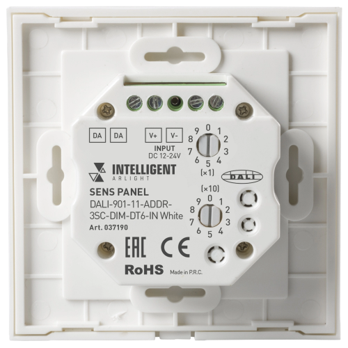INTELLIGENT ARLIGHT Сенсорная панель DALI-901-11-ADDR-3SC-DIM-DT6-IN White (BUS) (IARL, IP20 Пластик, 3 года)