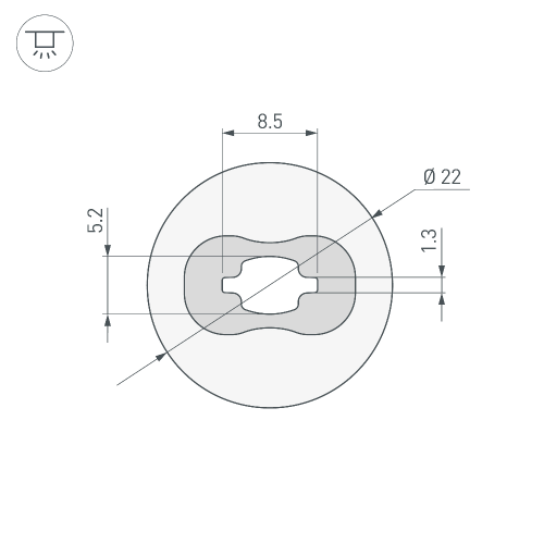 Силиконовый профиль WPH-FLEX-D22-360deg-S8-5m WHITE (Arlight, Силикон)