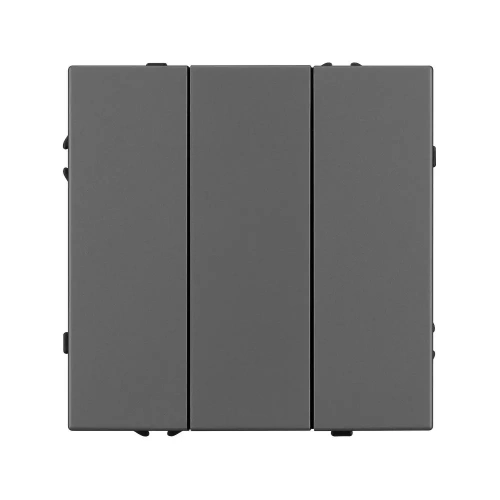 Механизм выключателя трехклавишный непроходной SWT-NOBE-MK03-SFPL-GR (230V, 10A) (Arlight, Серый базальт)