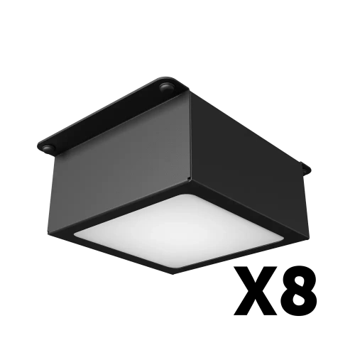 Комплект светильников Geniled Griliato Tetris x8 для ячейки 100x100 80Вт 4000К Опал Черный