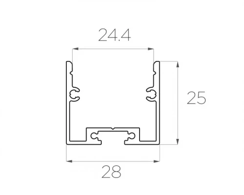 Профиль накладной алюминиевый LC-LP-2528-2 Anod