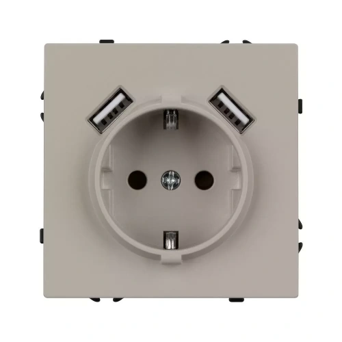 Механизм розетки с USB зарядкой SCT-NOBE-MUAA-SFPL-CA (230V, 16A) (Arlight, Кашемир)