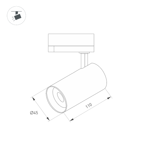 Светильник LGD-SPOT-2TR-R45-7W Day4000 (GD, 24 deg, 230V) (Arlight, IP20 Металл, 3 года)