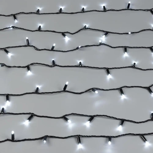 Светодиодная гирлянда ARD-STRING-CLASSIC-10000-BLACK-100LED-STD WHITE (230V, 7W) (Ardecoled, IP65, 1 год)