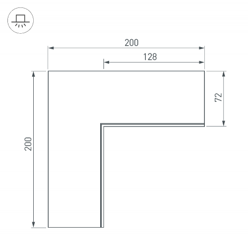 Угол SL-LINIA55-FANTOM внутренний (Arlight, Металл)