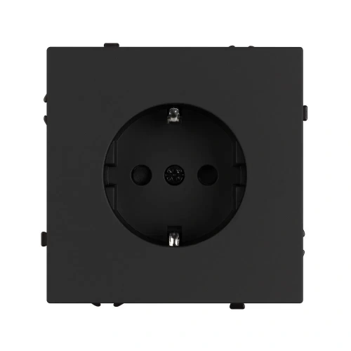 ARL NOBE Розетка зк со шторками софт-тач черный оникс SCT-MEU-SFPL-BK (250V, 16A) (Arlight, -)