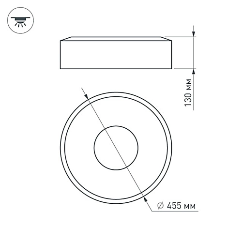 Светильник SP-TOR-RING-SURFACE-R460-33W Warm3000 (WH, 120 deg) (Arlight, IP20 Металл, 3 года)