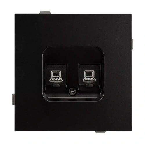 Механизм компьютерной розетки двойной SCT-TENDO-MPC2-PL-BK (RJ-45, CAT6) (Arlight, Черный)