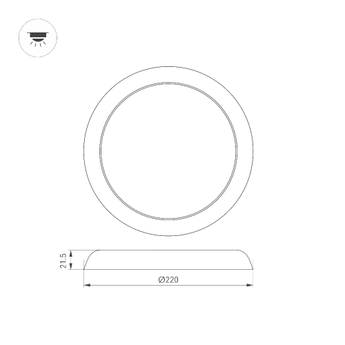 Светильник CL-FIOKK-R220-18W Day4000-MIX (WH, 120 deg, 230V) (Arlight, IP44 Пластик, 3 года)