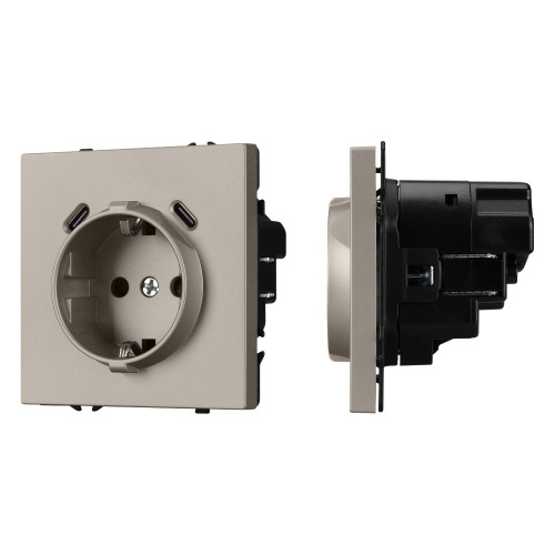 Механизм розетки с USB зарядкой SCT-NOBE-MUCC-SFPL-CA (230V, 16A) (Arlight, -)