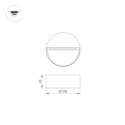 Светильник LGD-TRACE-R100-4W Warm3000 (GR, 55 deg, 230V) (Arlight, IP65 Металл, 3 года)